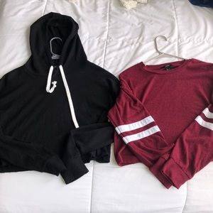 Two cropped sweaters